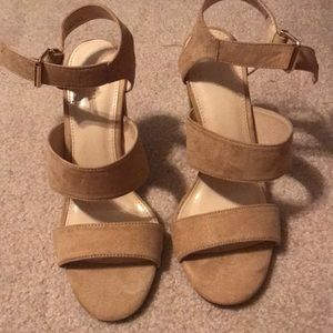 Tan nude strap heels forever 21 size 7